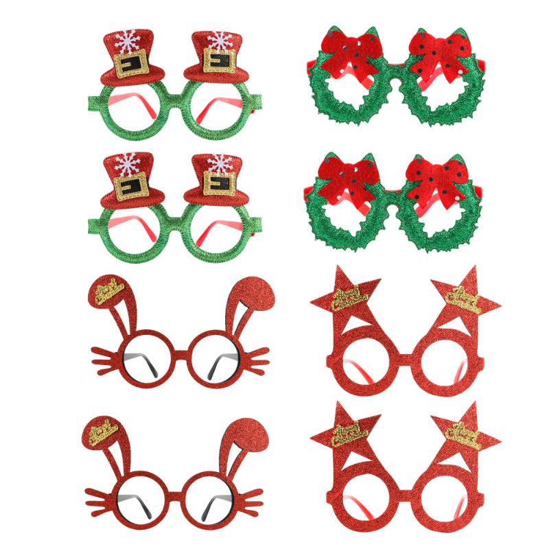 

8Pcs Creative Plastic Christmas Glasses for Home Party Adults Kids