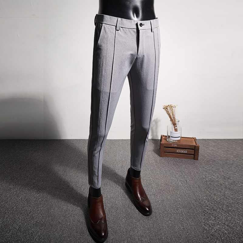 

Casual Formal Wear Men's Trousers High Quality Suit Pants Men Brand New Slim Fit Boutique Business Mens Dress Pant Simple 201109, Black