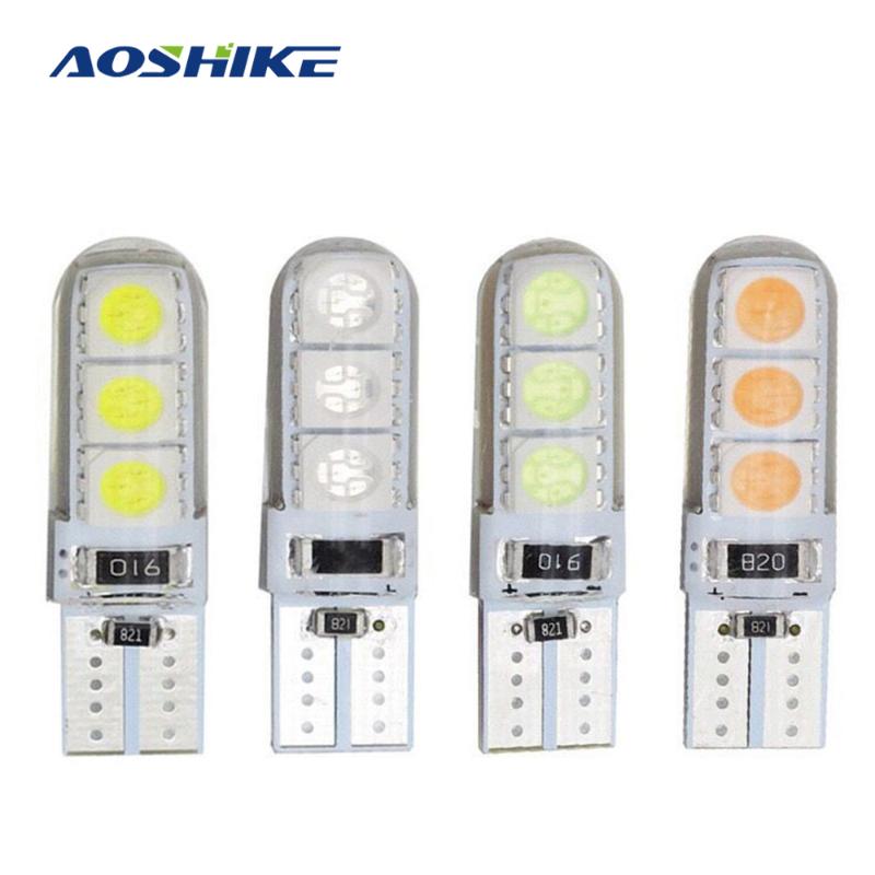 

AOSHIKE 2PCS LED Width Light High Temperature Silicone W5W T10 6SMD Trunk lamp 12V 6 COB Car Interior Reading Dome Lights, As pic