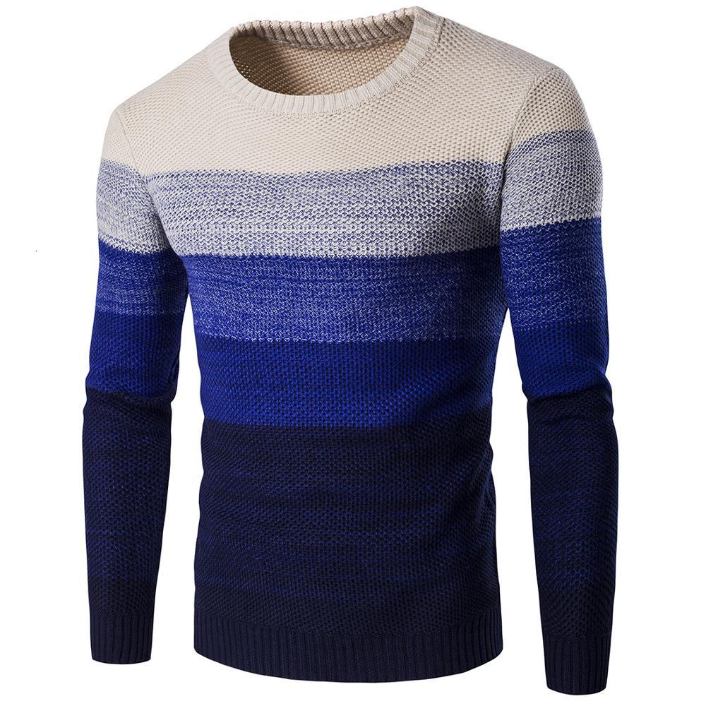 

2021 New Winter Turtleneck Men Pull Homme Casual Pullovers Male Outwear Slim Knitted Sweater Rgzt, Blue