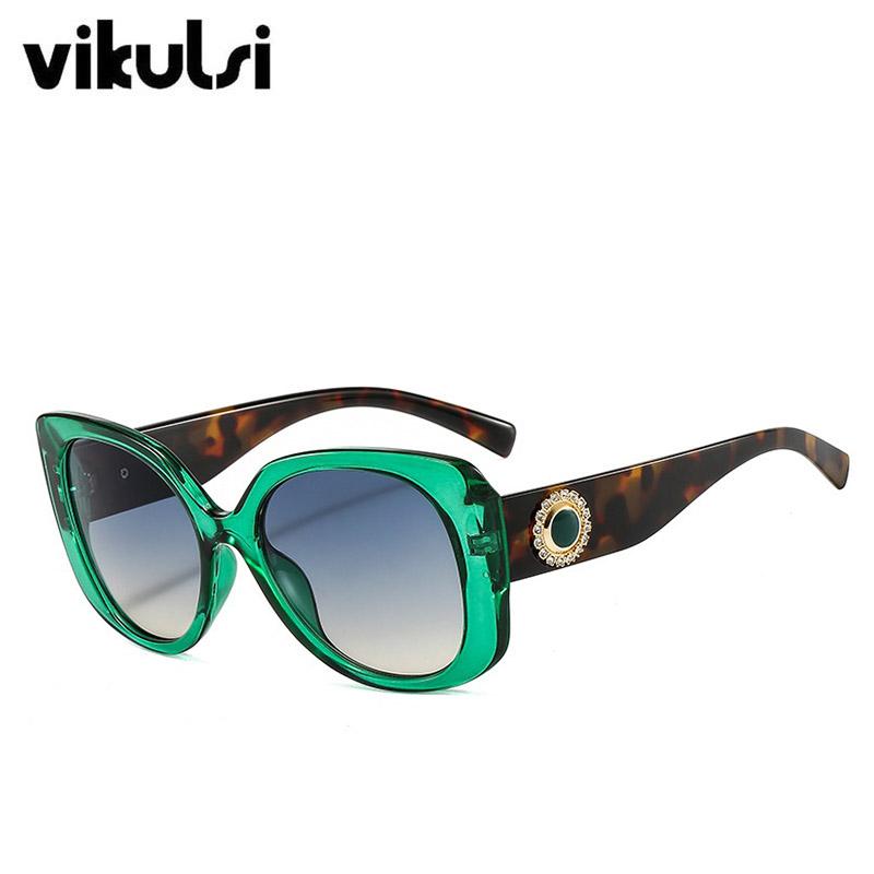 

Sunglasses Women Square Green Leopard Color Frame Trend Glasses High Quality Oversized Sun For Female Men Oculos Uv400