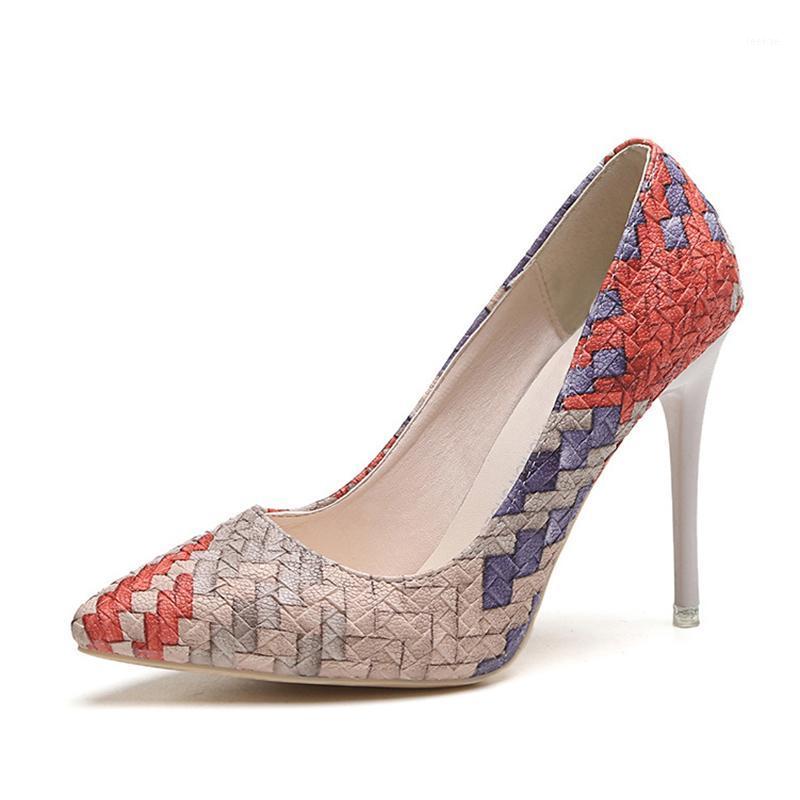 

COZULMA Women Elegant Pump Shoes 2021 Female Point-Toe Fashion Colorful Slip-on High Heels Party Shoes Size 34-391, Beige