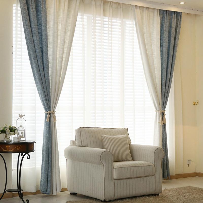 

GYC2148 Gyrohome 1PC Blackout Curtain Linen Splice Solid Color "Customised" Window LivingRoom Dec