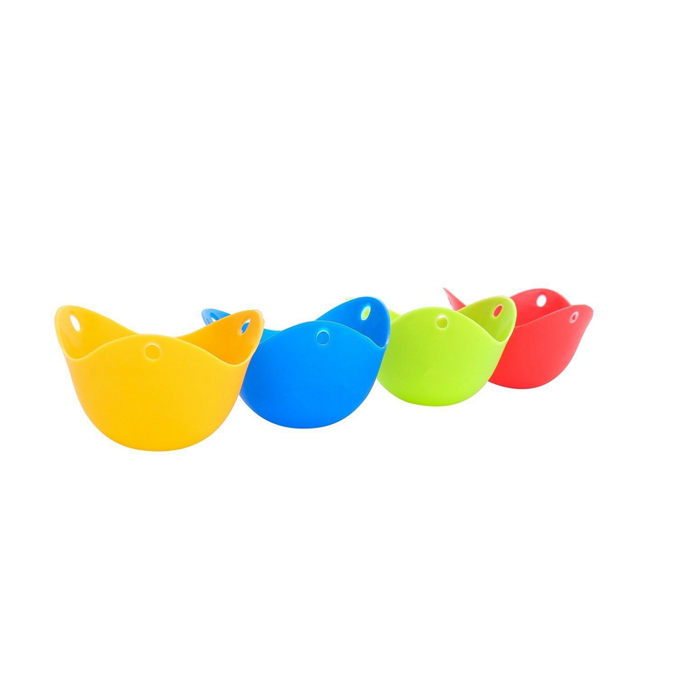 

Silicone Egg Poacher Cup Tray Egg Mold Bowl Rings Cooker Boiler Kitchen Cooking Tools 4 COLORS KKA8121