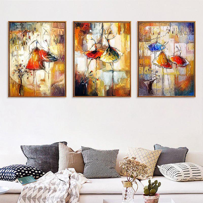 

Dancing Girl Abstract Painting Nordic Canvas Painting Impression Watercolor Picture Wall Art Living Room Decor Poster1
