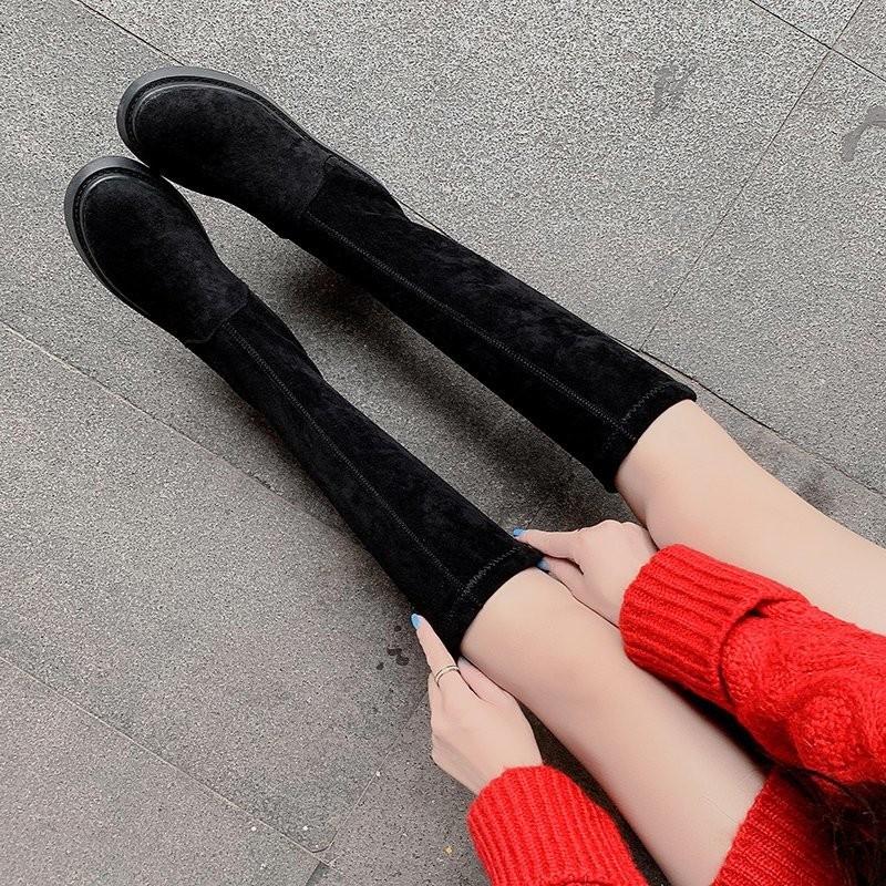 

Stretch Knee High Boots 2020 Designer Platform Winter Women Long Boots Casual Ladies Sock Shoes Footwear Botas Altas Mujer, Black