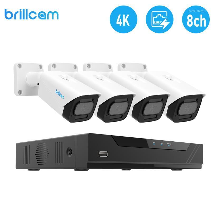 

Brillcam 4K Ultra HD POE IP Camera Set 8CH Security System 8MP H.265 NVR Audio Record Outdoor Video Surveillance KIT1