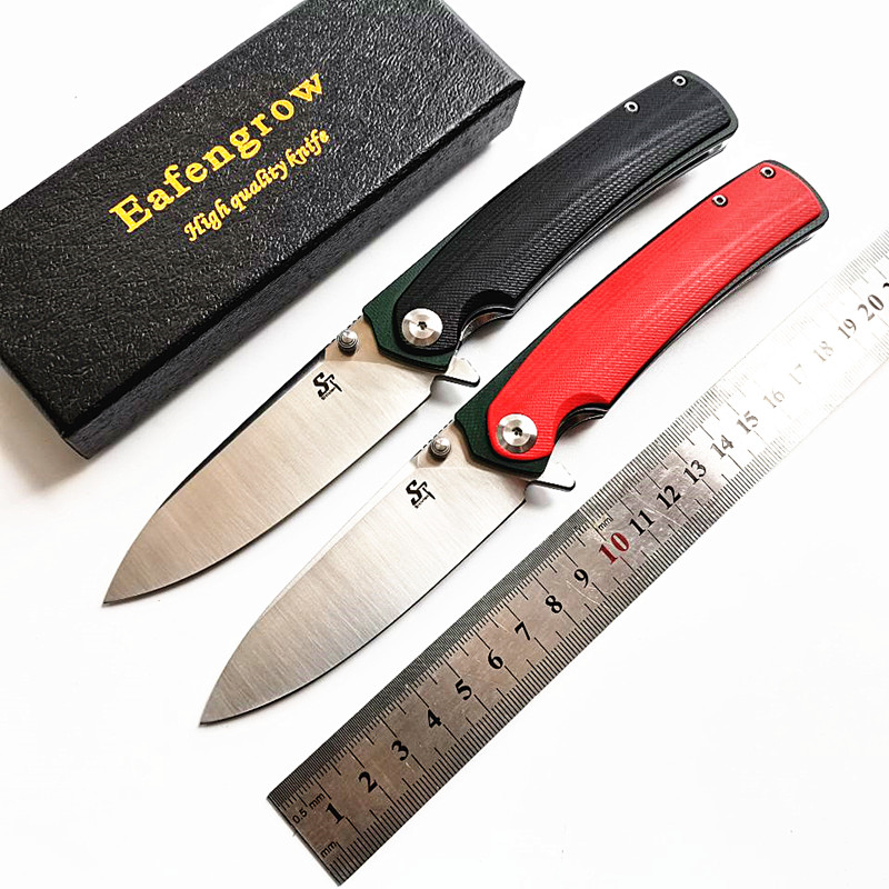 

Eafengrow Sitivien ST127 Real D2 EDC Folding Knife G10 Handle Ball Bearing Flipper Outdoor Camping Hunting Kitchen Pocket Survival Fold Knives Tools