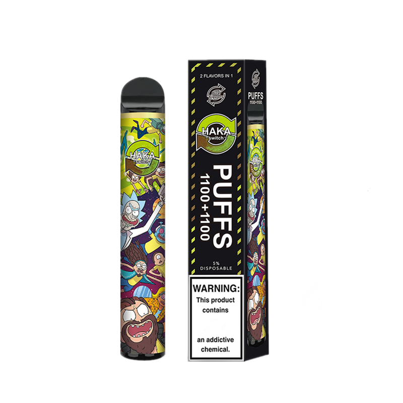 

Haka Disposable E cigarettes 6ml Cartridge Switch 1100+1100 Puffs Double Flavors Portable Vape kit Air bar lux puff max