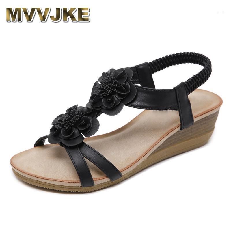 

MVVJKE Summer Wedge Sandals Women Bohemia Peep toe Oxford Sandals Fashion Flower Ethnic Soft Platforms Beach1, Beige