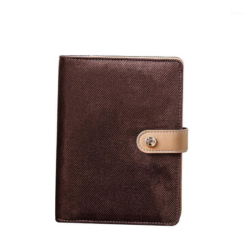 

Creative A6 Yellow Orange Green Camel Cloth 6 loose Leaf Notebook Snap Binder Diary Gift School Supplies1