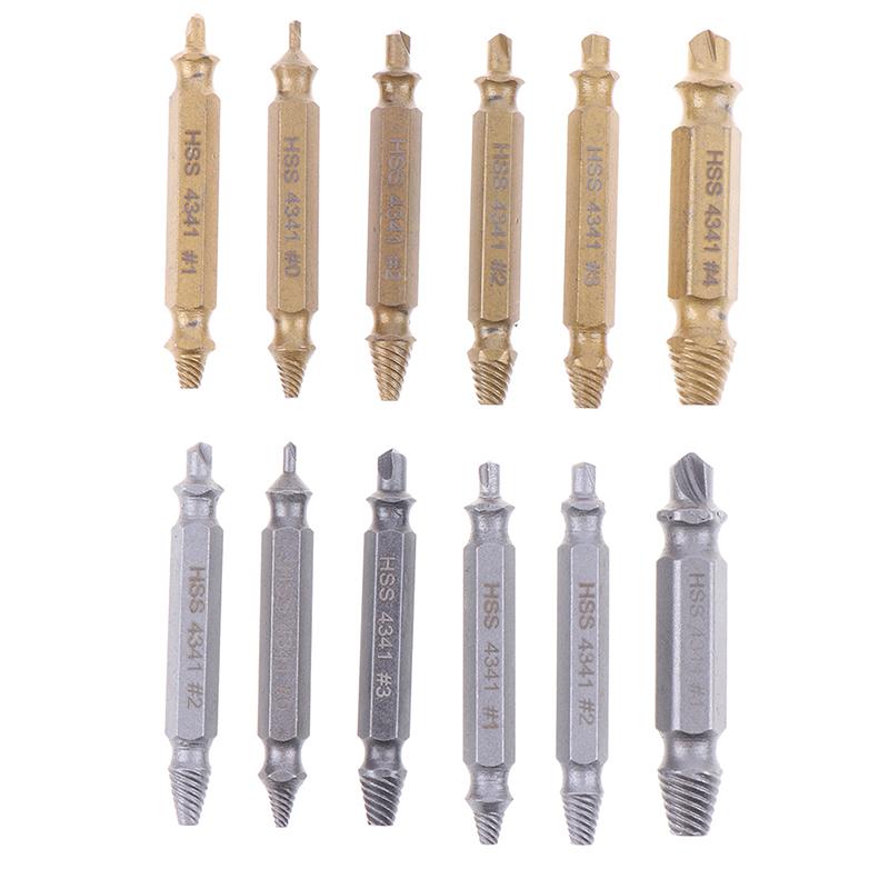 

New Arrival 6PCS Useful M3-M10 Gold Screw Extractor Set Drill Bits Easy Out Guide Broken Damag Screws Bolt Remover Hand Tools