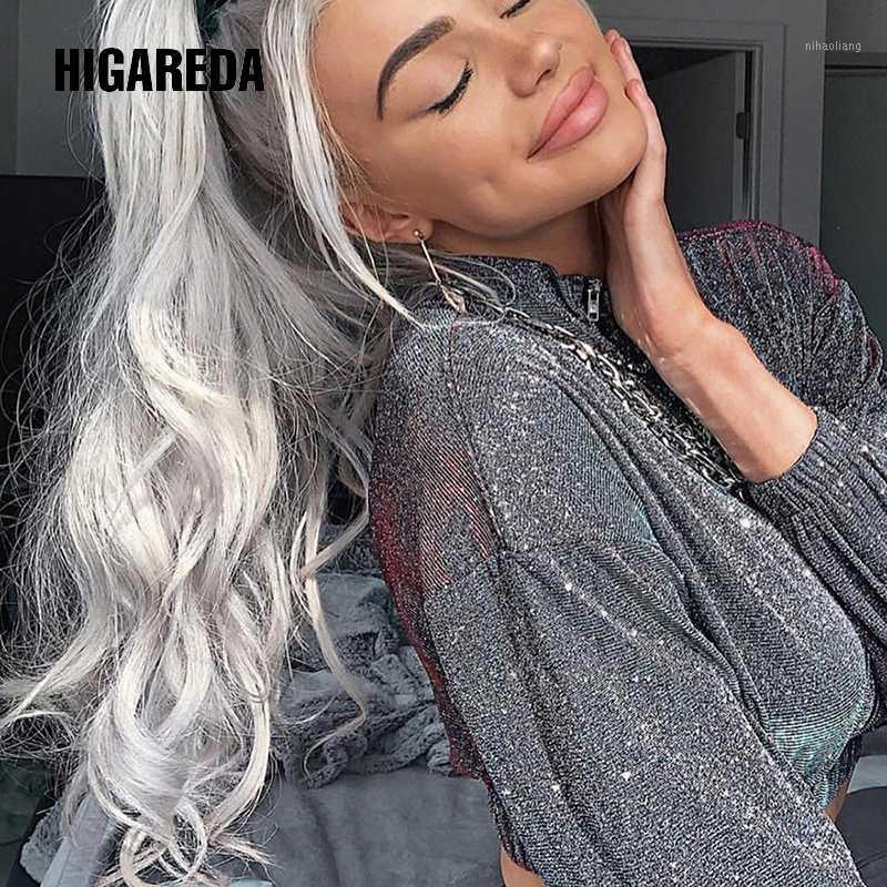 

Casual Harajuku Glitter Cropped Jacket Hip Hip Korean Short Coat Women Long Sleeve Overcoat Ladies Autumn Spring 20201, As picture