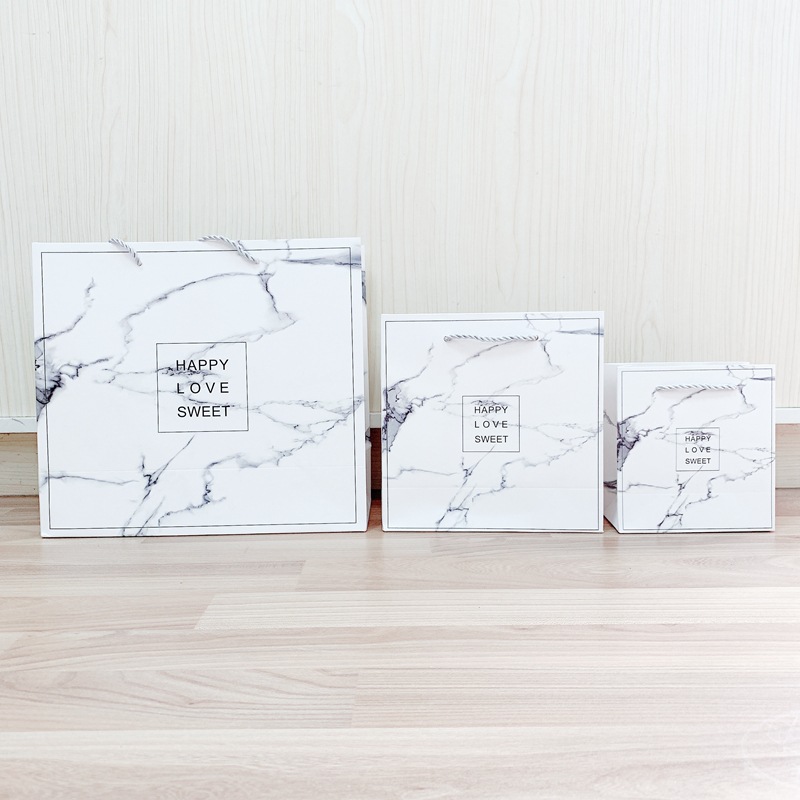 

ins marble gift bag customized paper portable paper bag clothing square small paper bag customized In stock