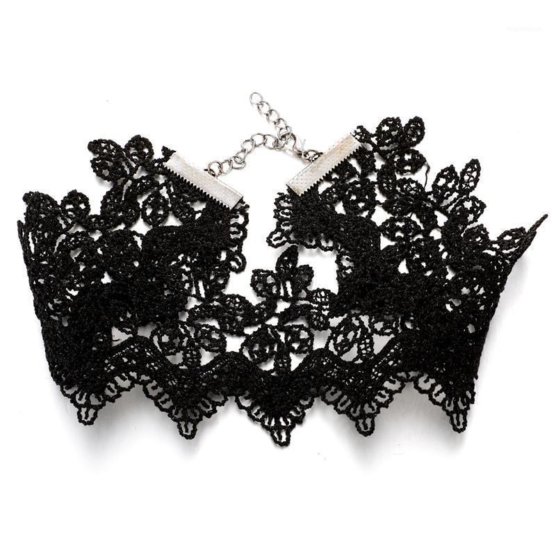 

Handwork Black Lace Hollow-Out Necklace Set New Gothic Fashion Sexy Choker Necklace For Women Girls Jewelry Accessories1