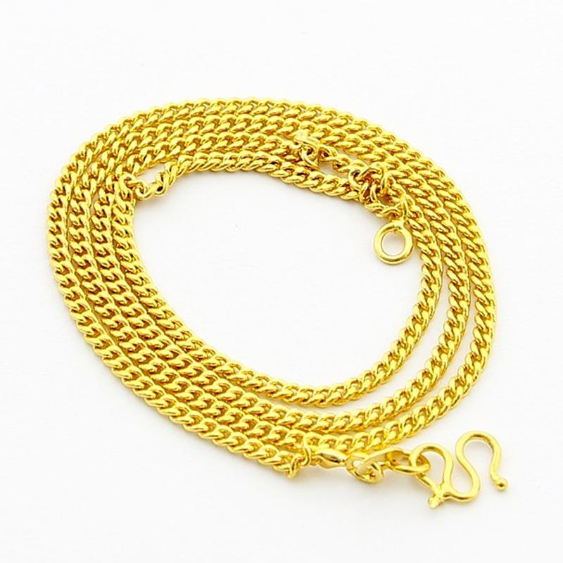

Chains Wholesale 24K Gold Filled 2mm Link Chain Necklace For Pendant Fashion High Quality Yellow Color Women Jewelry Accessories, Silver