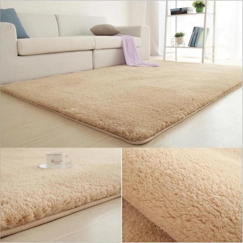 

Hot sales! Cashmere Pure Color Carpet Living Room Bedroom Floor Mat Bedside Blanket Pad High Density Thicken Anti-slip Rugs, Sliver gray
