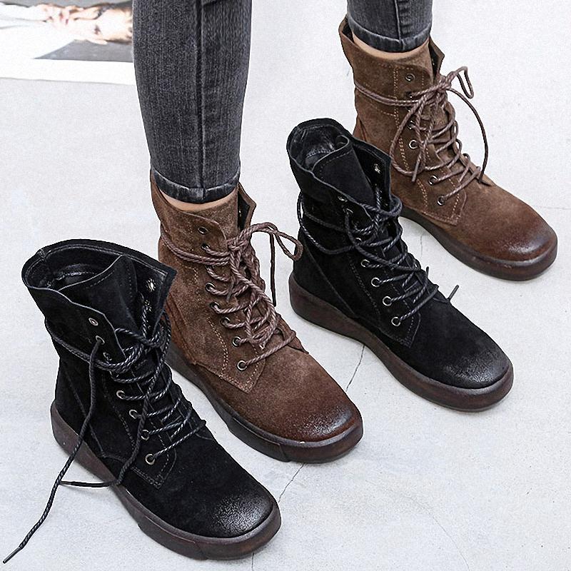 

Handmade 2021 Winter Snow Boots Women Genuine Leather Shoes Woman Rubber Ankle Boots Female Retro Fur Plus Size Shoes1, Brown