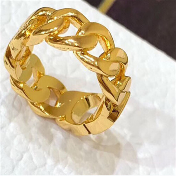 

Fashion gold letter love rings bague for lady women Party wedding lovers gift engagement jewelry With red BOX