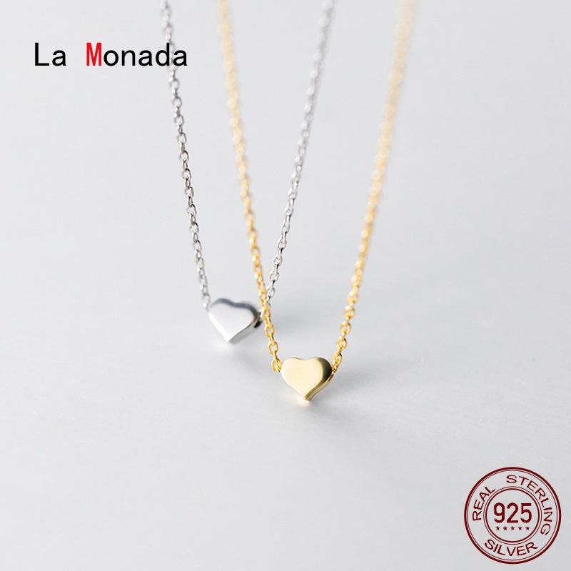 

La Monada Silver Chain Necklace For Women Heart Pendant Fashion Minimalist Silver 925 Jewelry On The Neck Womens Necklaces