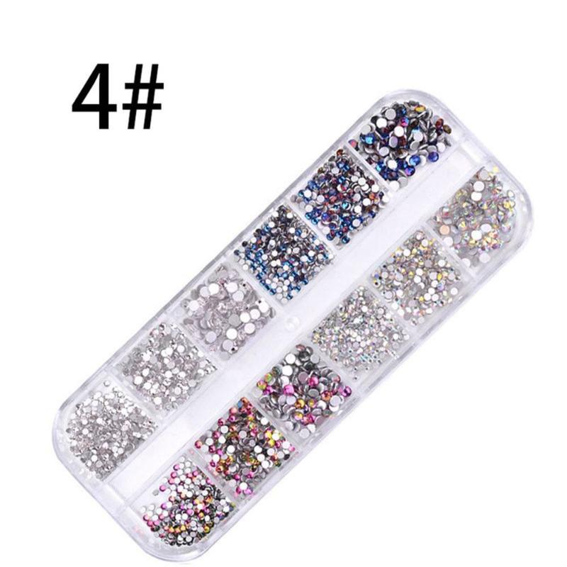 

12-Pack Manicure Flat-Bottomed Phototherapy Nail Art Magic Color Rhinestone