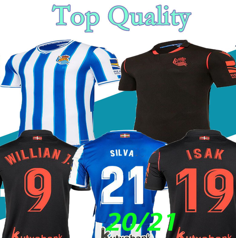 

2020 2021 Real Sociedad soccer jerseys 20 21 home BLUE away black football shirt OYARZABAL WILLIAN JUANMI away third camisetas de fútbol