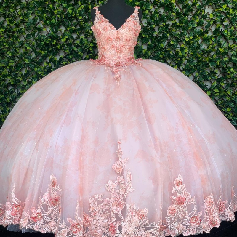 

2021 Pink Quinceanera Dresses Floral Lace Appliqur Hand Made Flowers Spaghetti Straps Lace-up Ball Gown Sweet 16 Dress Prom Long Vestidos De, Sage