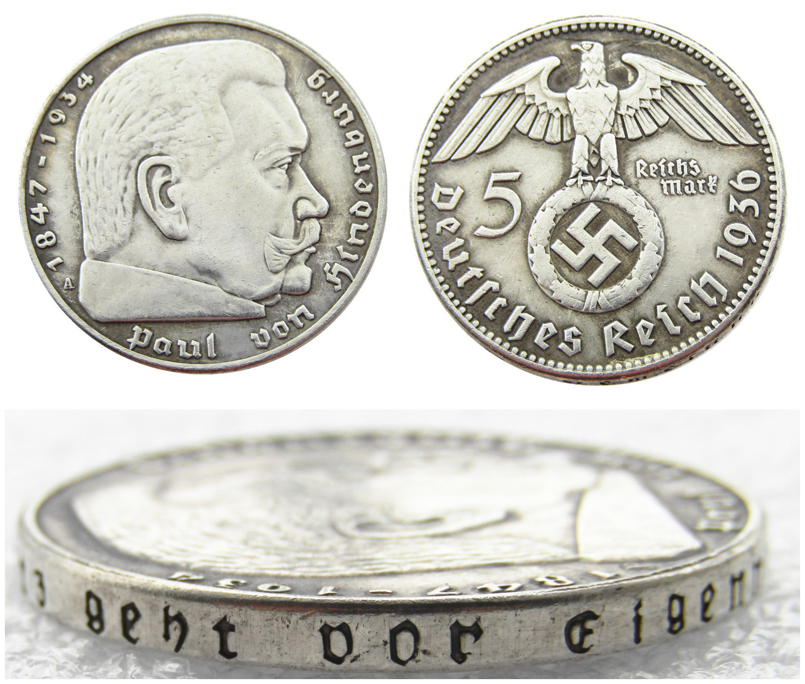 

Germany 1936ADEFGJ 5 Mark 6pcs Dates For Chose silver Plated Craft Copy Coins metal dies manufacturing factory Price