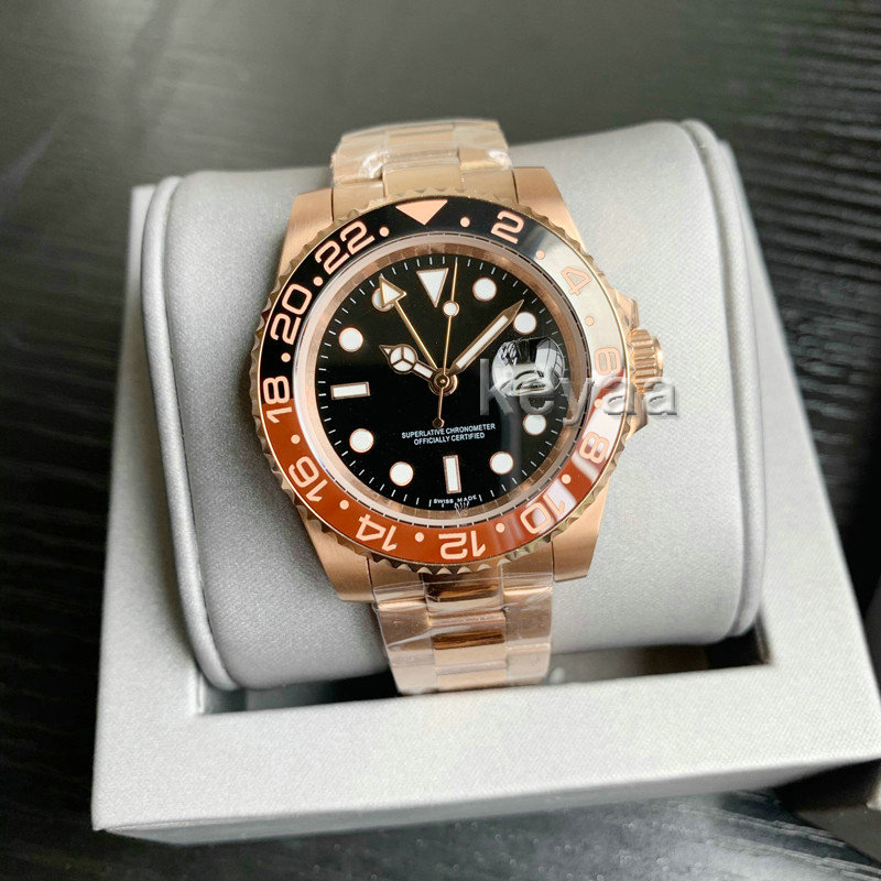 

Fashion New GMT Watch Ceramic Mens Mechanical Stainless Steel Automatic 2813 Movement Sports batman men Watches Luxurys Designers Wristwatches, Box