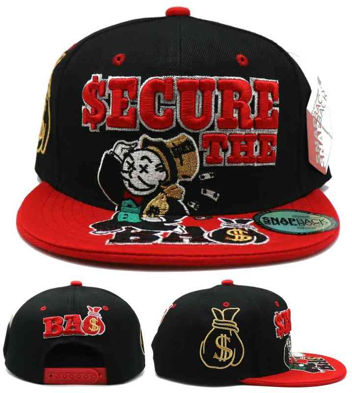 

Safe money Penny bag new uncle leader rich monopoly era snapback hat, Red
