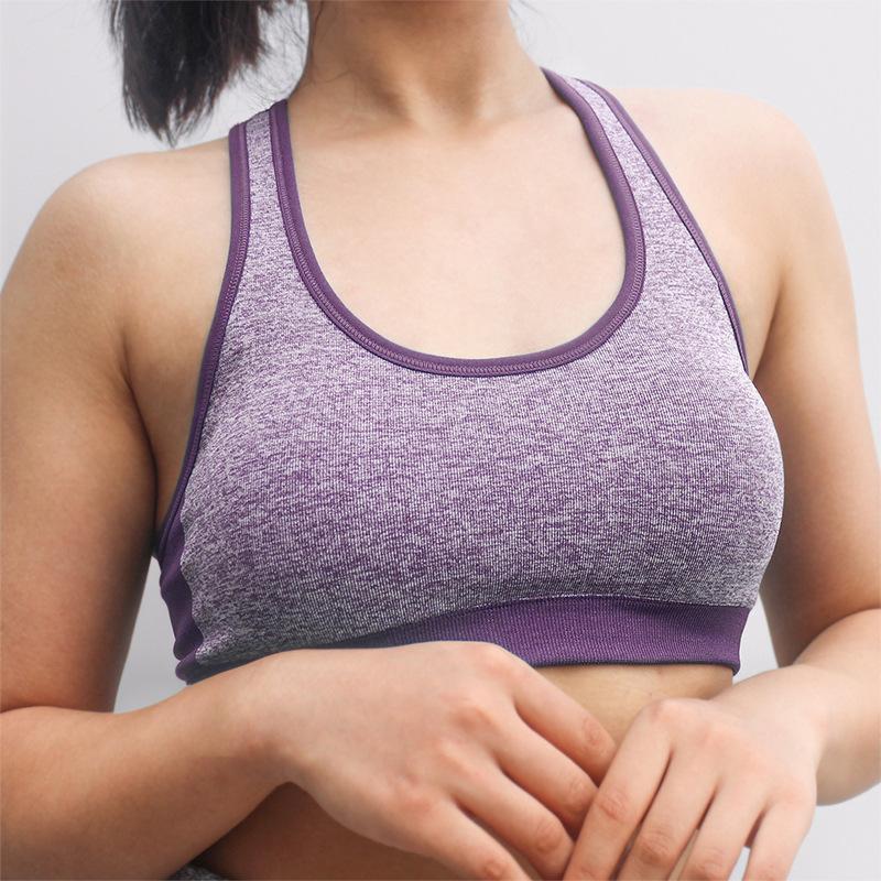 

Sports Bra High Elastic Breathable Top Fitness Women Filled Running Yoga Gym Seamless Crop Bra Bras Without Rims Sports, Pink
