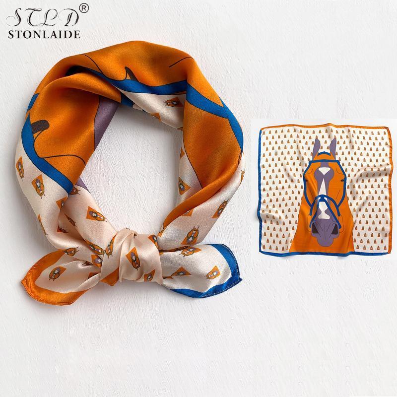 

2020 new design kerchief Korean scarf women's 100% silk small square towel thin temperament fashion decorative silk neckerchief1