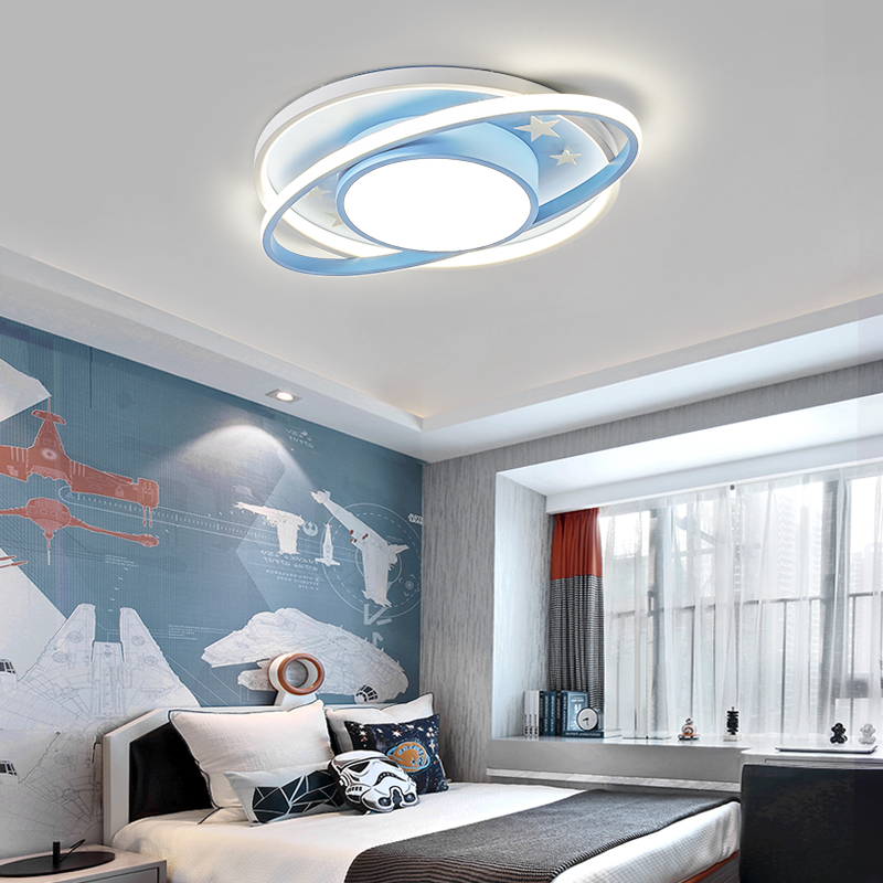 

Nordic Living Room Bedroom Ceiling Lights Fixtures Creative Children's House Decoration led Lighting Boy Blue Planet Simple Cartoon Home Study Aisle Ceiling Lamp