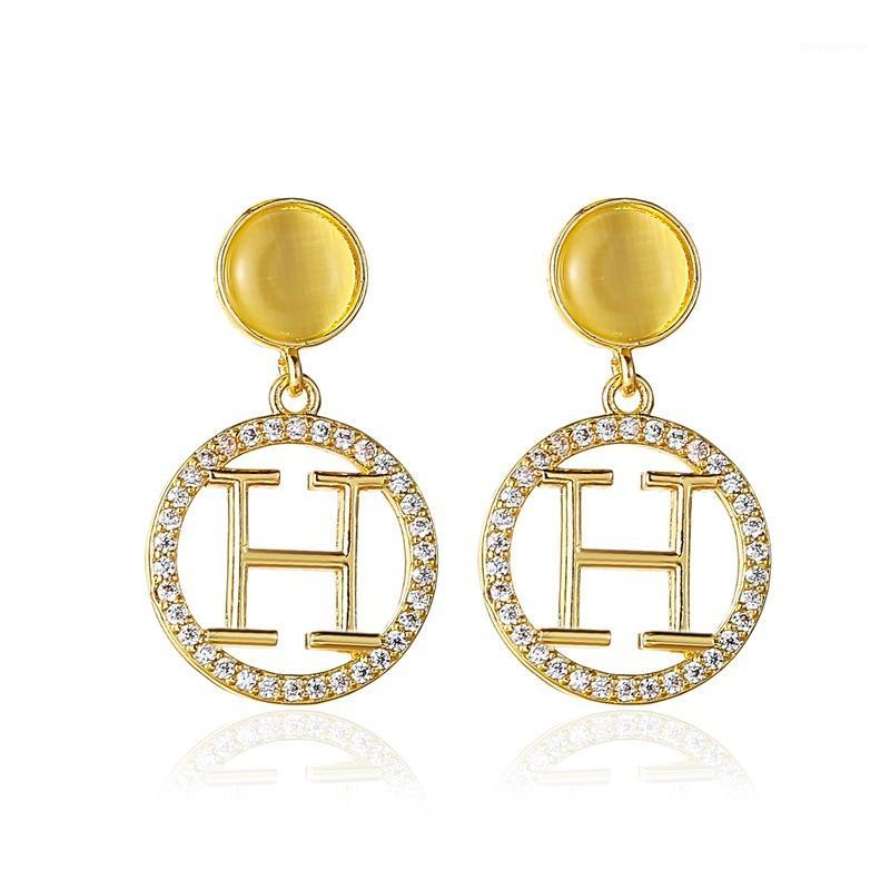 

CZ English Letters Earring for Women Initial Ear Buckle Creative Joker Earring Wedding Jewelry Bijoux Femme1