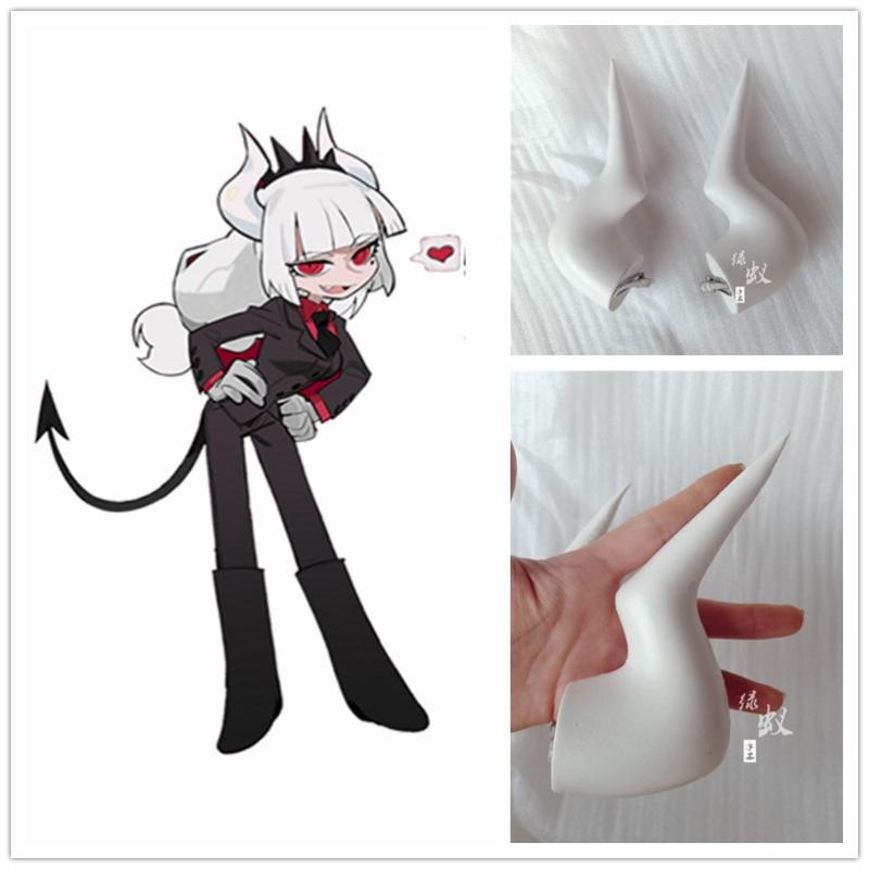 

Game Helltaker Lucifer Cosplay Horns Crown Headband Head Clip Headwear Hairwear Cosplay Props Accessories Hair Clip