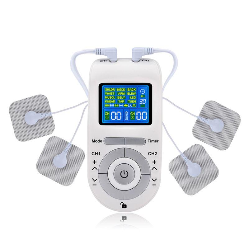 

Electric Tens Unit 12 Modes Digital Therapy Machine Electrode Pads Wire Massager