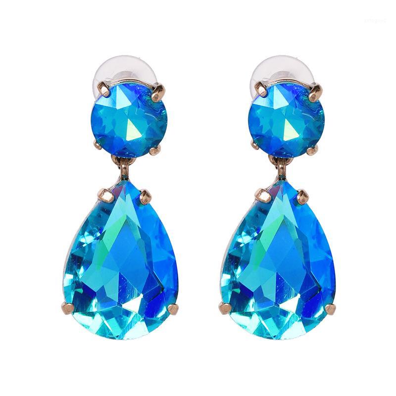 

Stud High Qualtiy Crystal Gems Teardrop Pendant Earrings For Women Fashion Jewelry Maxi Collection Accessories1