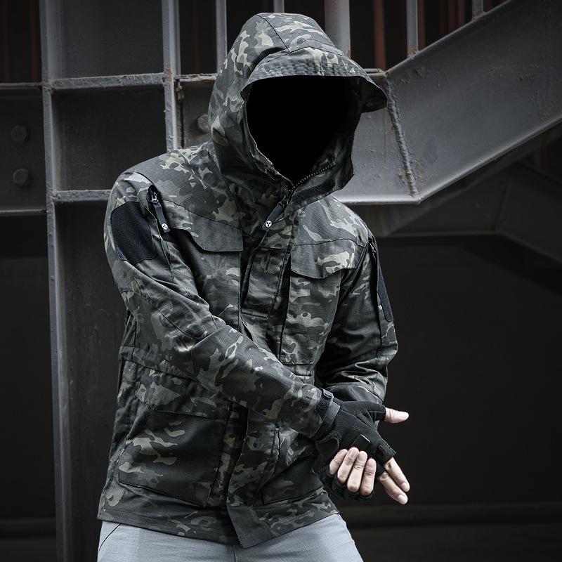 

M65 Army Clothes Hiking Tactical Windbreaker Jackets Men Waterproof Flight Pilot Coat Hoodie Camouflage Field Jacket, Army green