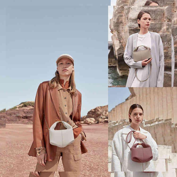 

Polene Leather Women's Bag French 2021 New Solid Color Bento Bag Number Eleven Single Shoulder Purses Hands Satchels, Black