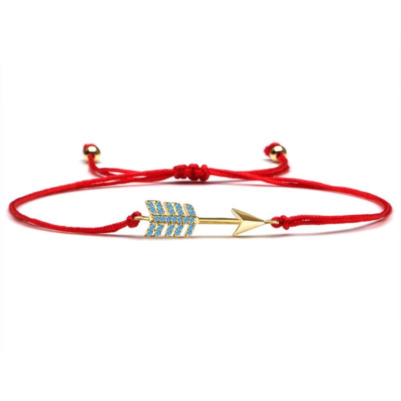 

Blue Cuibc Zirconia Copper Friendship Arrow Charm Bracelet For Women 2020 New Fashion Arrowhead CZ Brass Pretty Jewelry Present