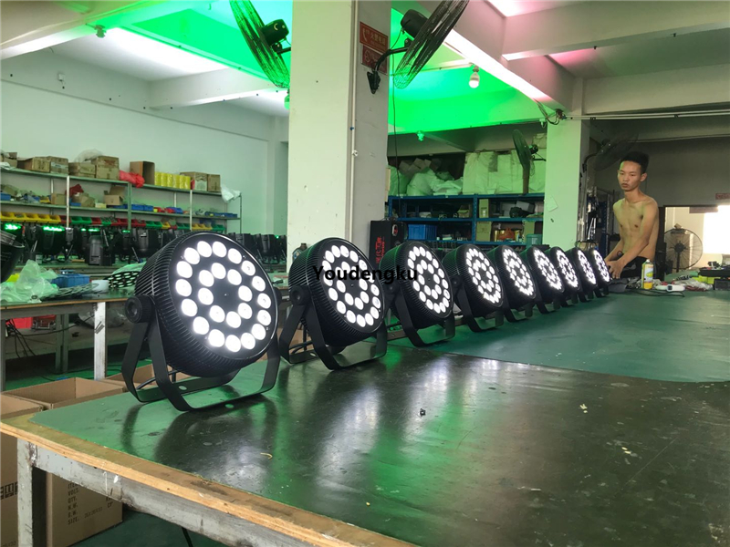 6pcs LED Flat Round stage Par 24*12W RGBW 4 in 1 Shell Led Par64 for show bar night club show wedding-image-604080441