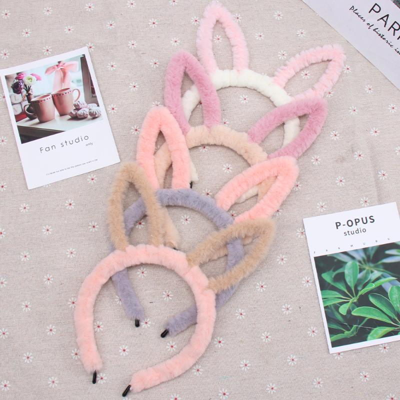 

CN Cute Soft Ears Women Hair Bands Handmade Velvet Headbands For Girls Lady Wash Face Makeup Hairband hair accessoires1, 16