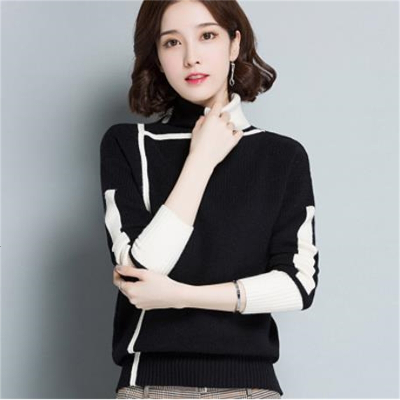 

2021 New 100% Cotton Thick Turtleneck Women Autumn Winter Warm Jumper Pull Femme Hiver Streetwear Knitted Pullover Sweater Ba0r, Beige