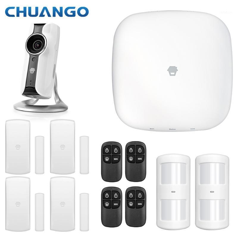 

Upscale Chuango H4 Plus WiFi & GSM Alarm System Smart Home Burglar Alarm System with Smoke/Gas/PIR Detector1