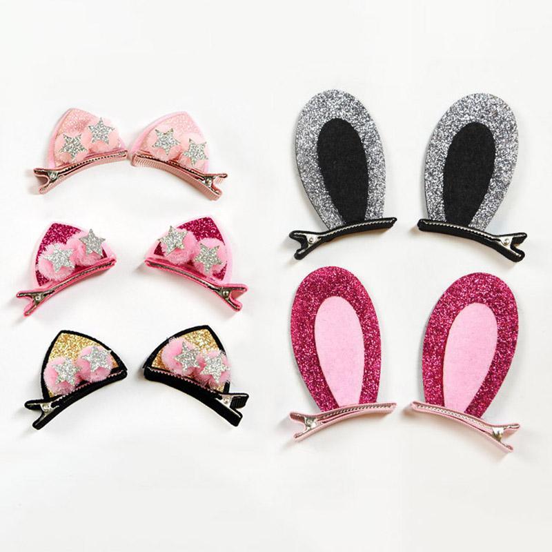 

2Pcs Cute Baby Girl Hair Clips Glitter Cartoon Barrettes Shiny Star Kids Hairpins Barrettes Baby Hair Accessories1, Style 2