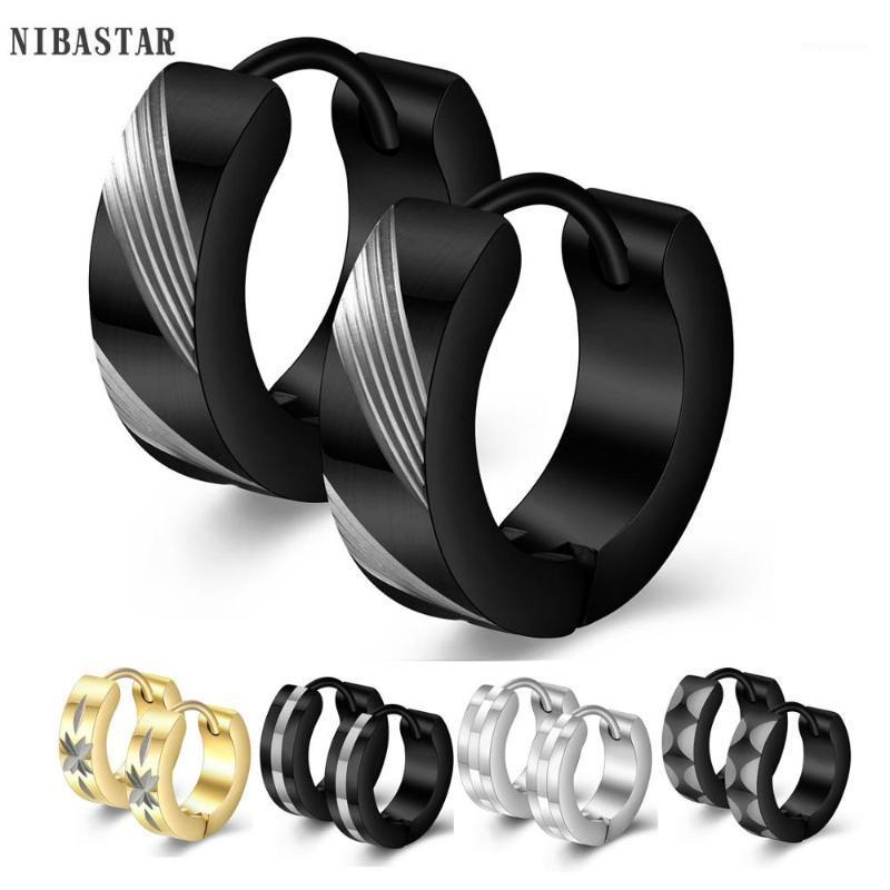 

Cute Hoop Earrings for Men Punk Stainless Steel Huggie Small Earrings 3 Colors1