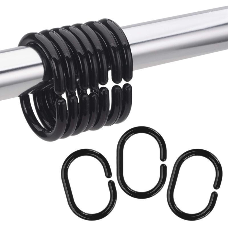 

AAAK -24 PCS Shower Curtain Rings Plastic Shower Curtain Hooks for Bathroom Rod1