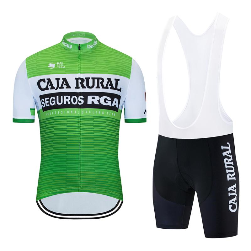

2020 New CAJA RURAL Team Cycling Jersey MTB Road Bike Wear Clothing Racing Sportwear Summer Bib Gel Shorts Suit, Set 1