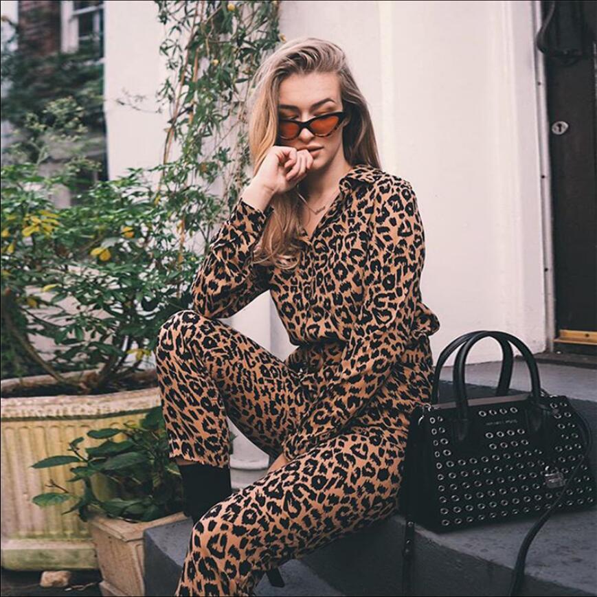 

2020 Summer New Street Shot Sexy Long Paragraph Female Leopard Overalls High Waist Pants 6n4c, Green fluorescence