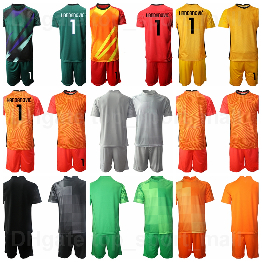 

Men Goalkeeper GK Soccer 1 Samir Handanovic Jersey Set Goalie 21 Alex Cordaz 12 Julio Cesar Walter Zenga For Sport Fans Football Shirt Kits Uniform GuoMi, Green